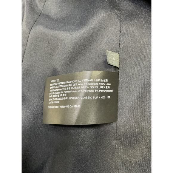 Theory 1 Button Slim Navy Wool Jacket Size 2 - NWT - Picture 5 of 5